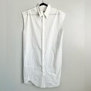 MM6 Maison Martin Margiela Size 42 • White 100% Cotton Oversized Shirt Dress.